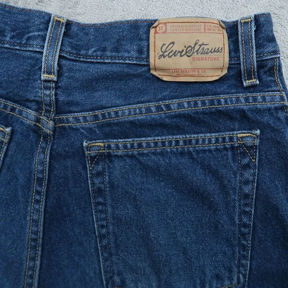 Levi's Signature Jeans Women's 14 Short Blue High-Rise Relaxed Fit 28